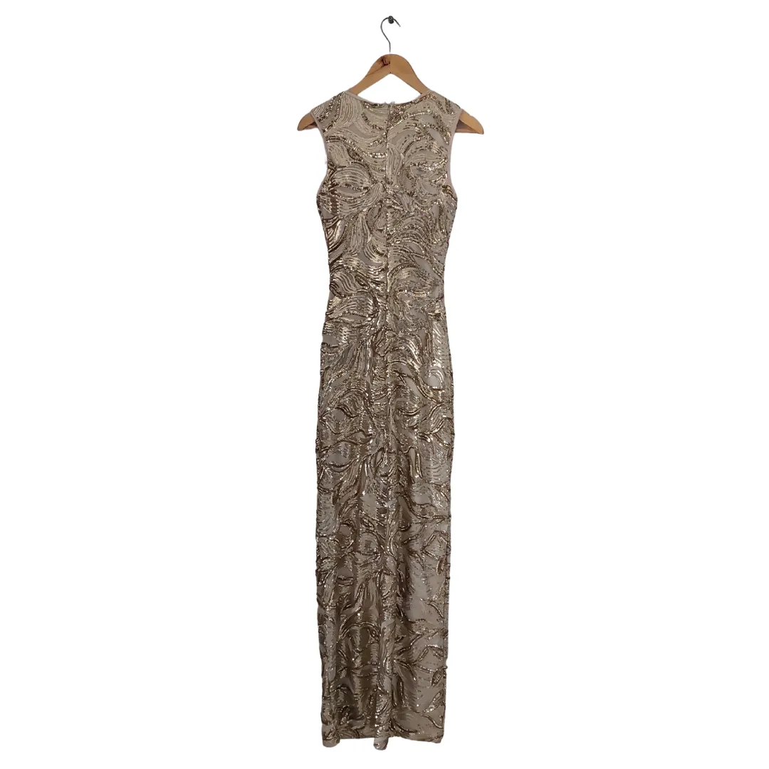 Quiz Gold Sequins Maxi Dress | Pre Loved |