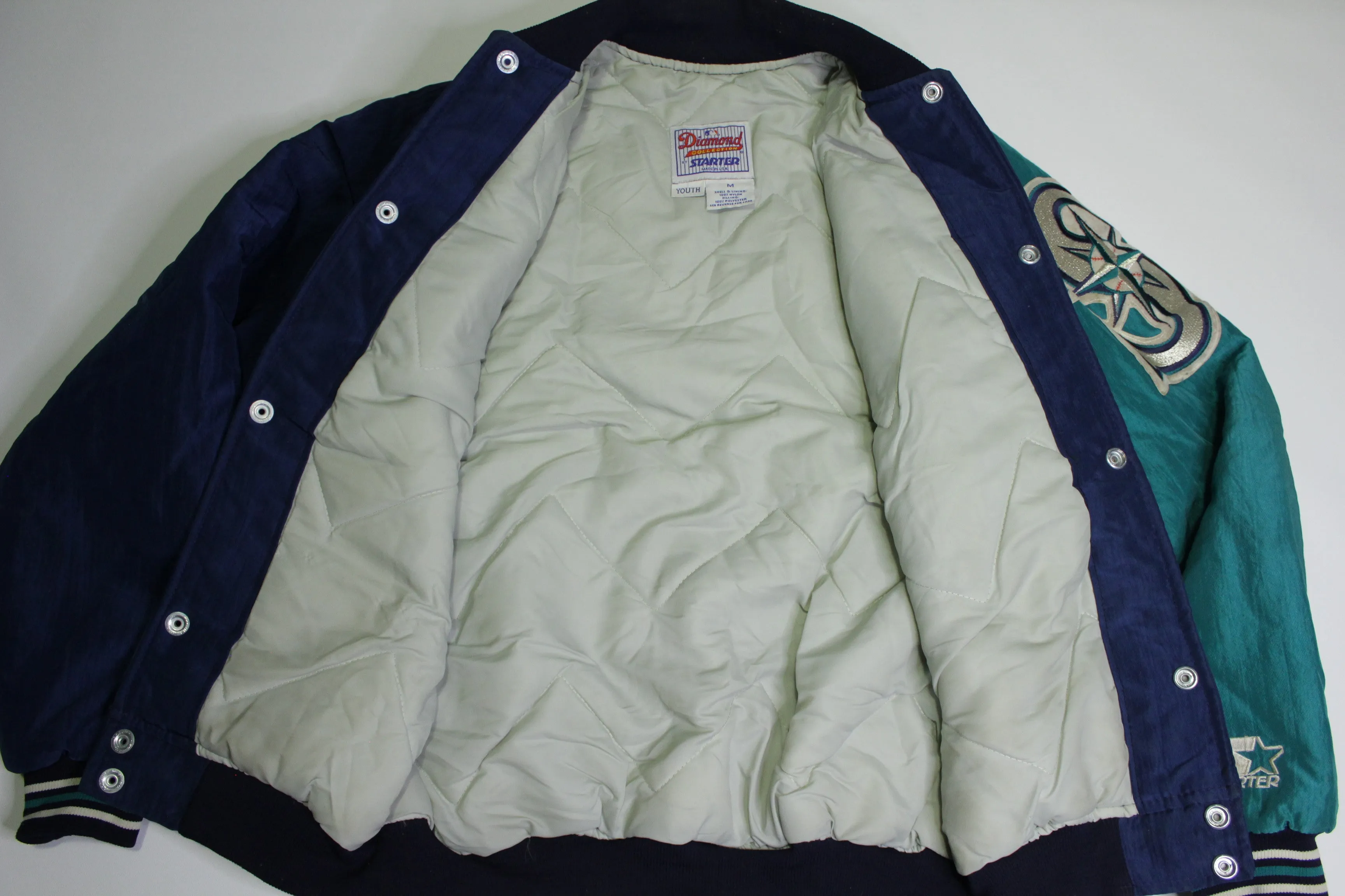 Seattle Mariners Vintage Diamond Collection Made in USA 90's Big Patch Starter Jacket