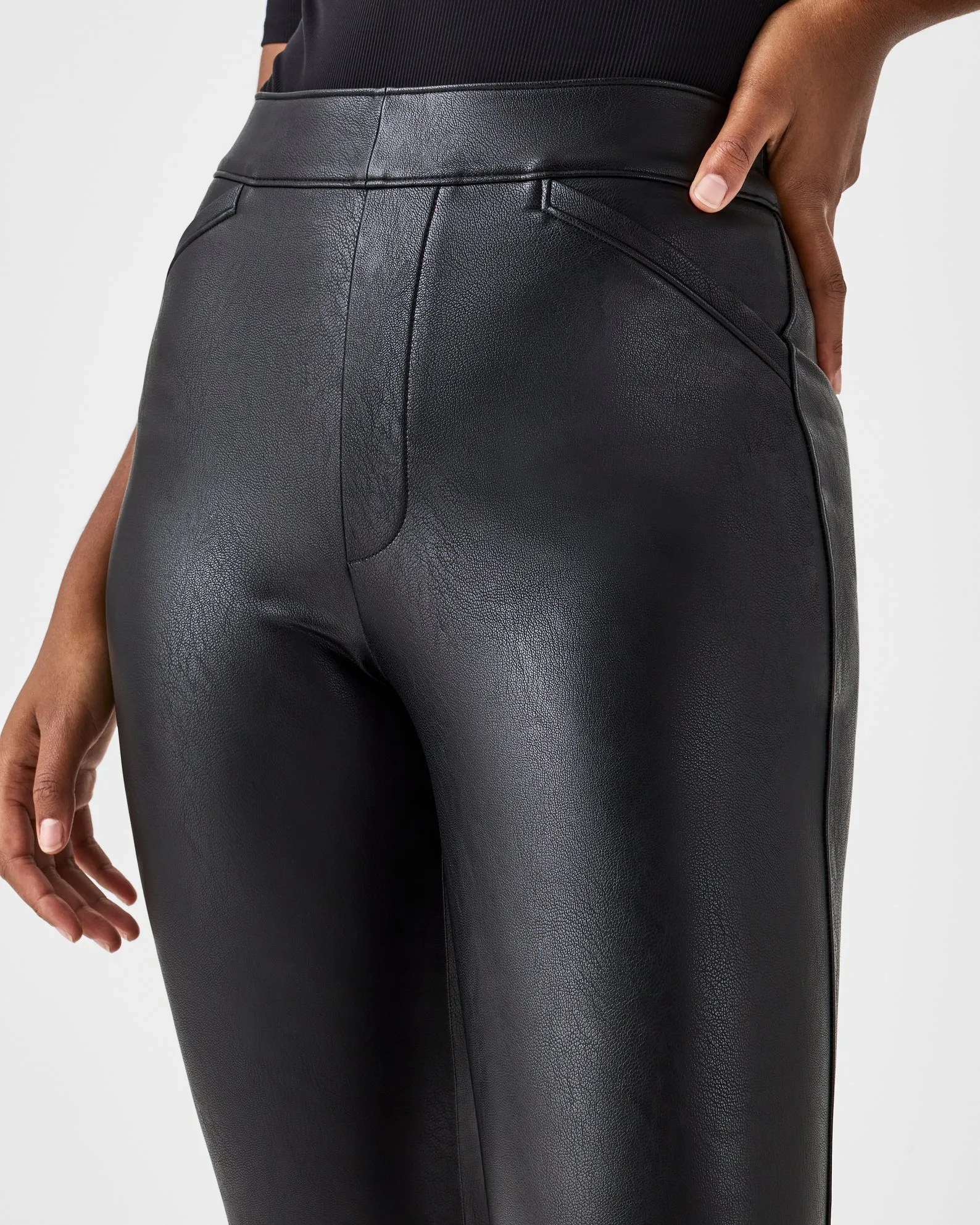 Spanx Leather-Like Flare Pant- Black