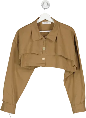 storets Brown Tiffany Cropped Trench Jacket UK S/M