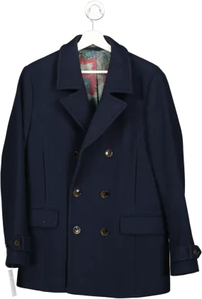 Ted Baker Blue Navy Double Breasted Wool Jacket UK M