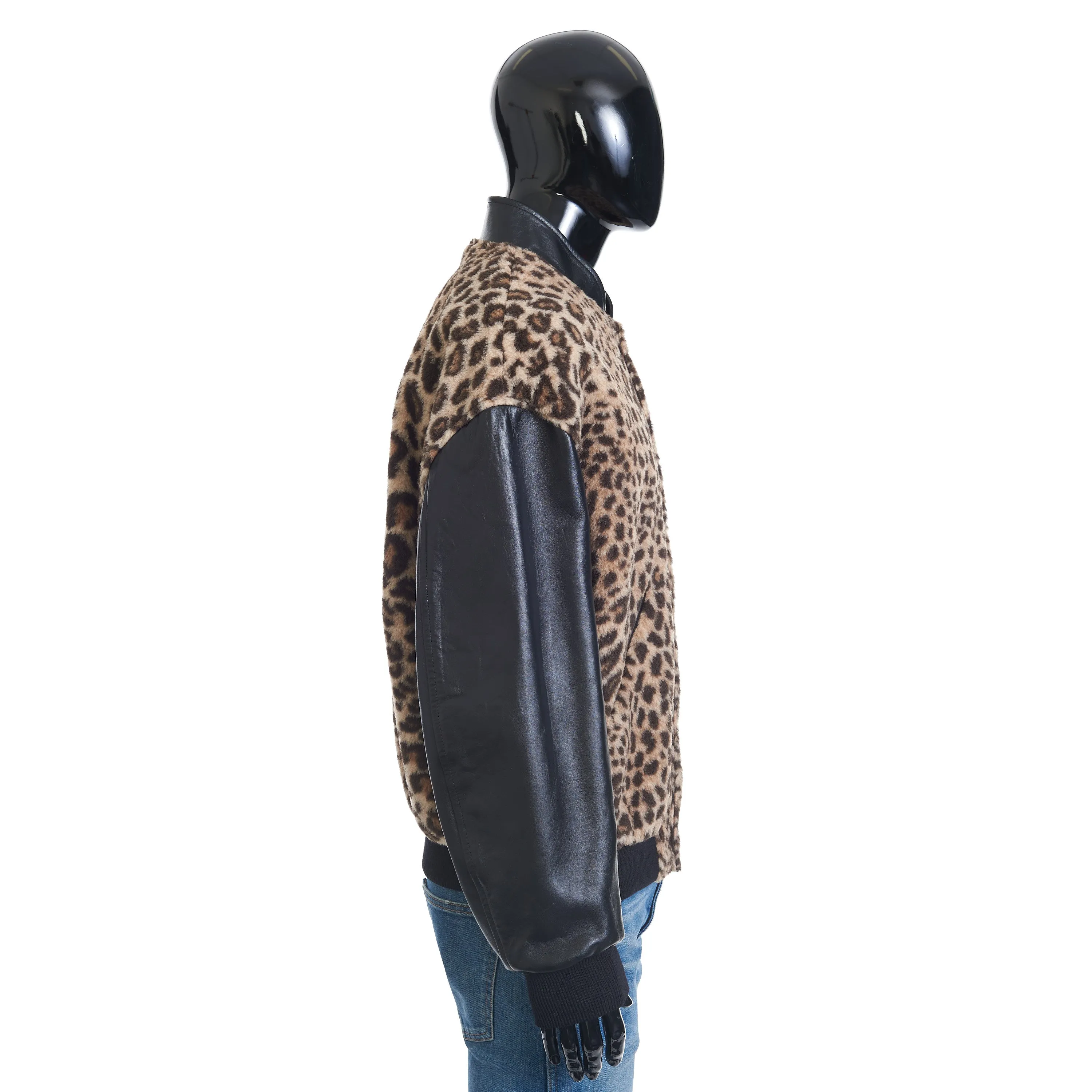 Teddy Jacket In Leopard-print Fleece With Embroidered Patch