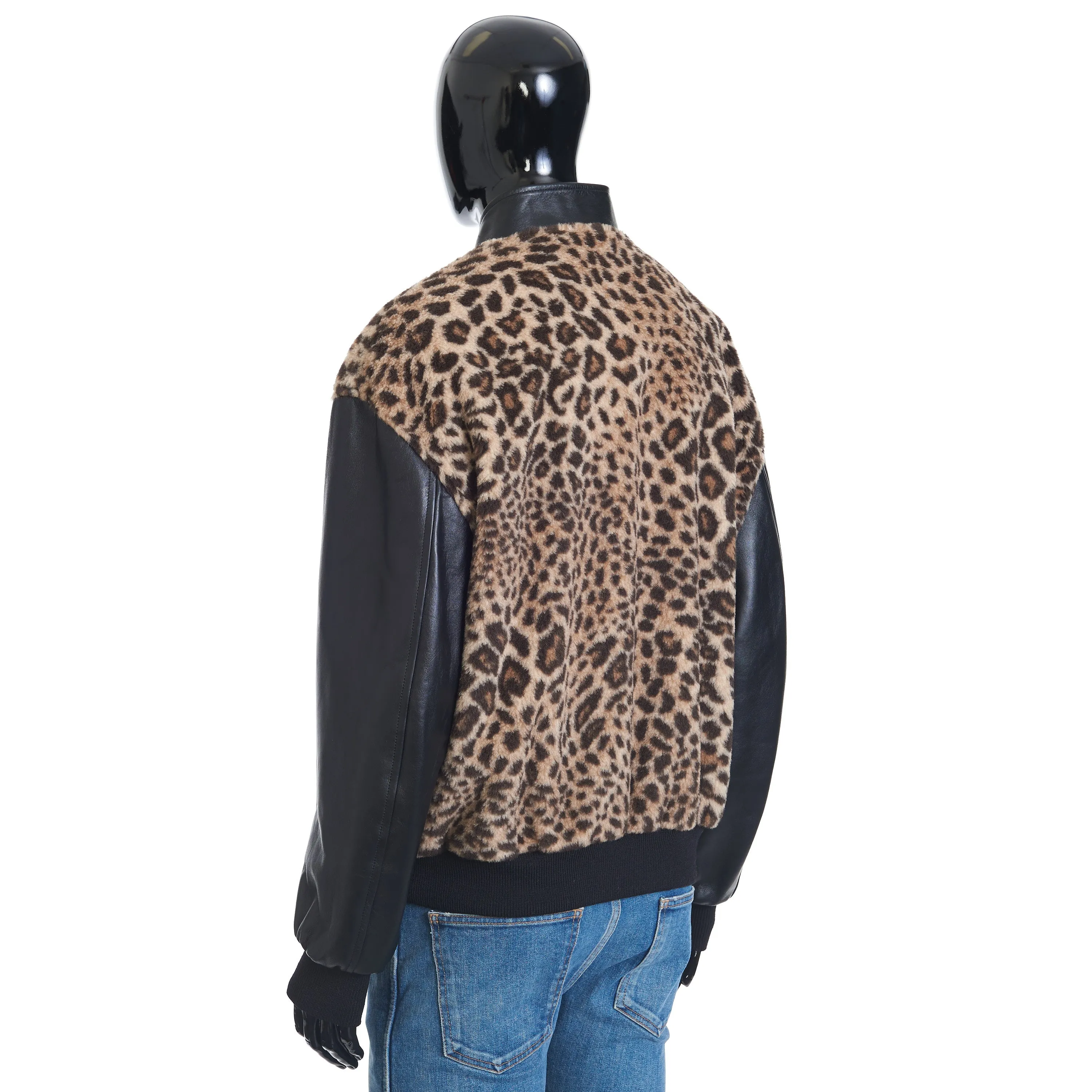 Teddy Jacket In Leopard-print Fleece With Embroidered Patch