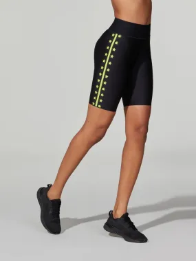 ULTRACOR BLACK NEON STARS FLASH NERO HIGH BIKER SHORT