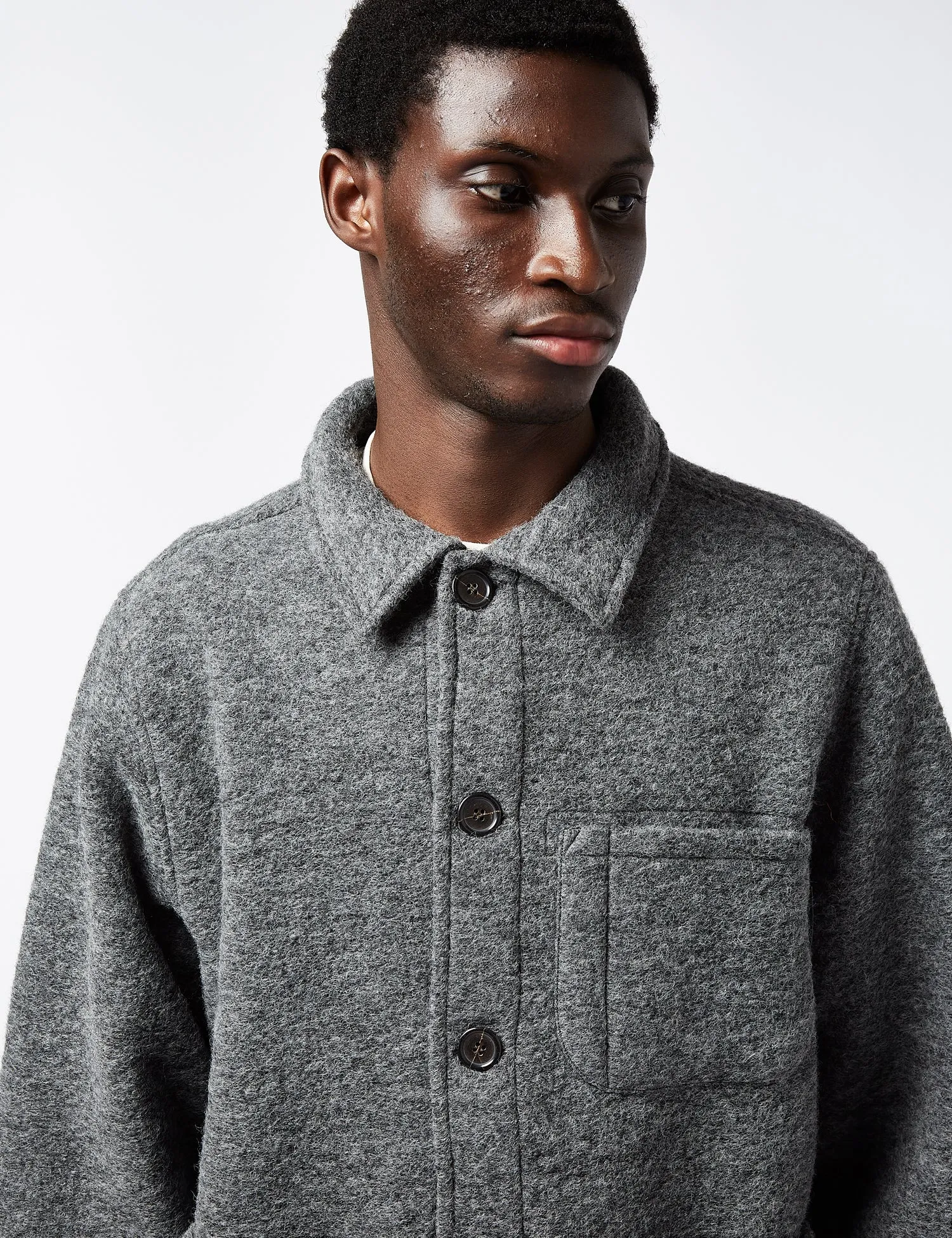 Universal Works Field Jacket (Wool) - Grey Marl