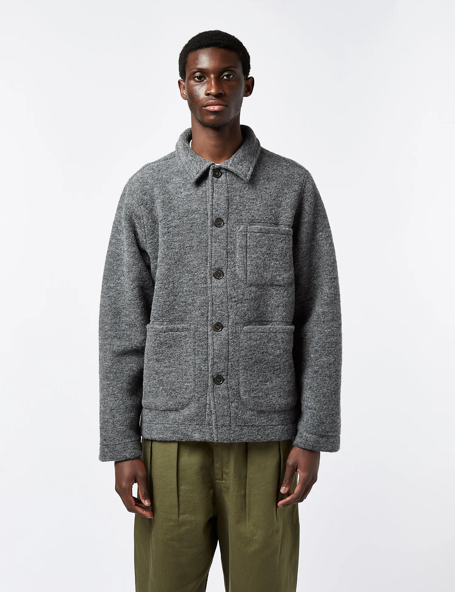 Universal Works Field Jacket (Wool) - Grey Marl