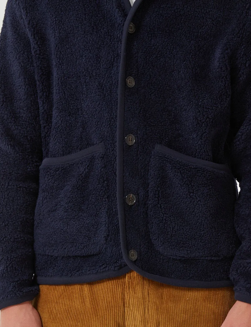 Universal Works Lancaster Jacket (Mountain Fleece) - Navy Blue