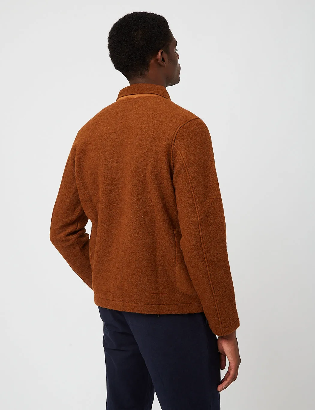 Universal Works Lumber Jacket (Wool Fleece) - Rust Brown