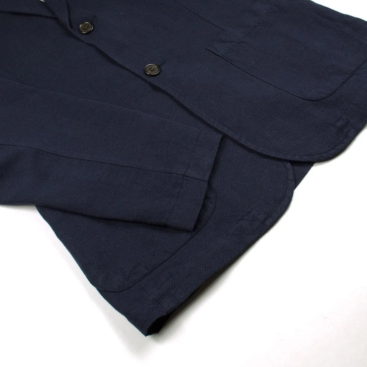 Universal Works - Two Button Jacket Cotton Linen Panama - Navy