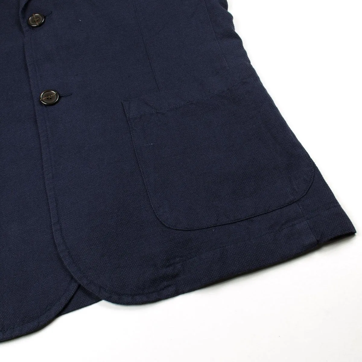 Universal Works - Two Button Jacket Cotton Linen Panama - Navy