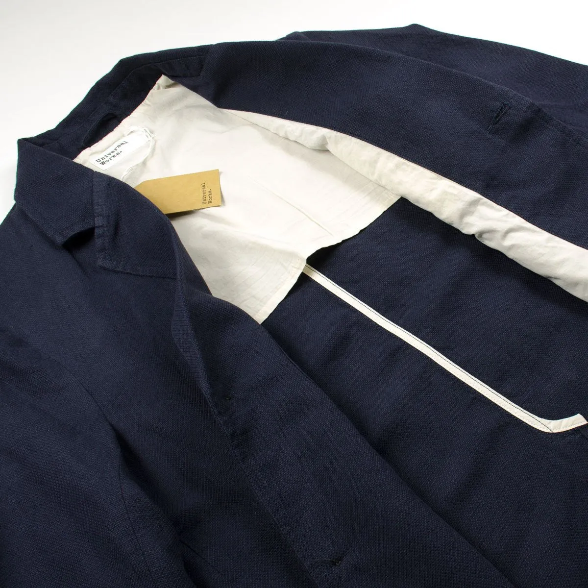 Universal Works - Two Button Jacket Cotton Linen Panama - Navy